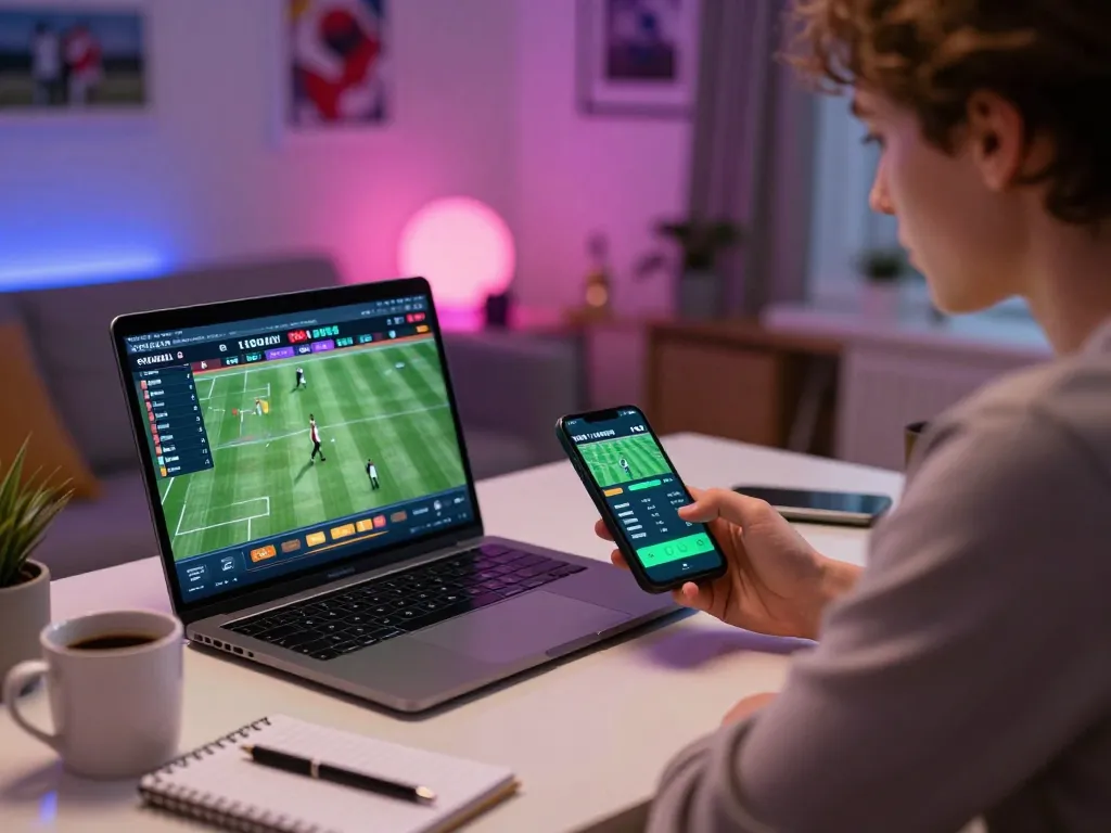 Engage in strategic sports betting via https://tip88.buzz/ at a stylish home setup.