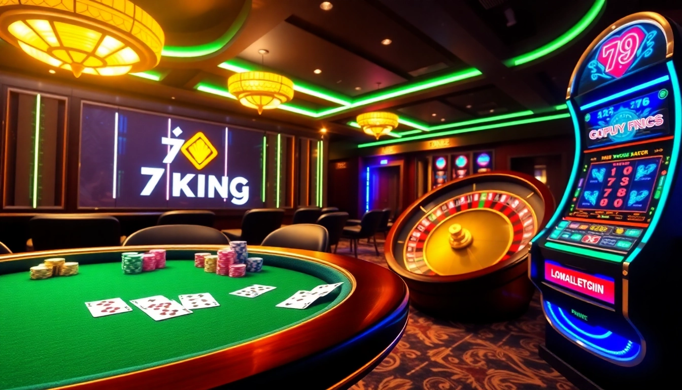 Experience the thrill of gaming at 79king with colorful poker chips and a lively roulette wheel.