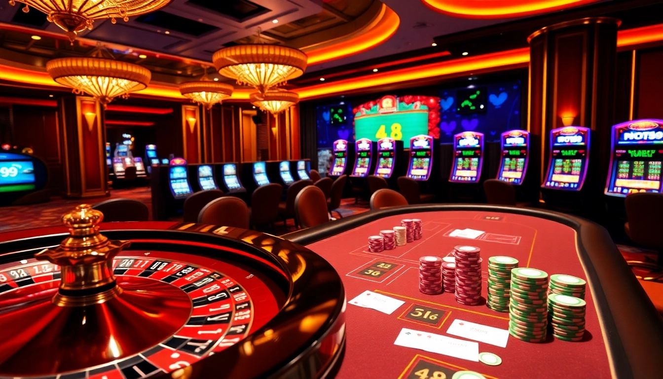 Betting excitement unfolds on https://ps99seo.com/ with vibrant roulette and poker tables.