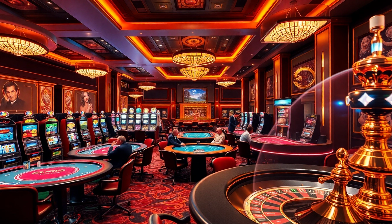 Cakhiatv showcases an exciting casino experience with players strategizing at poker tables and vibrant slots.
