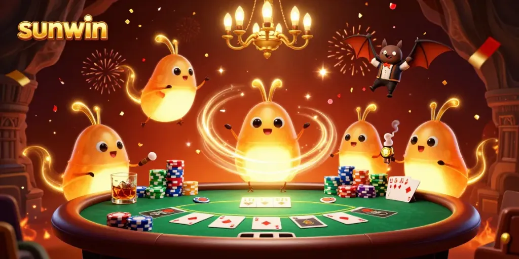 Experience thrilling gameplay with sunwin as glowworms illuminate a vibrant cave casino scene.