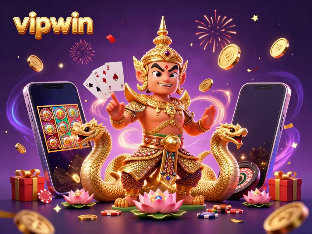 Experience thrilling gameplay at vipwin with vibrant 3D representations of popular casino elements.