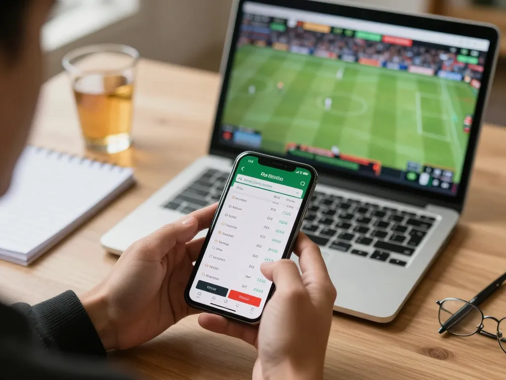 Engaging in sports betting on the 678vip app while tracking live odds.