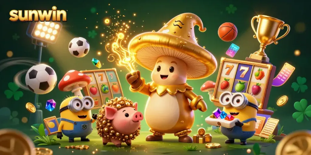 Experience thrilling gameplay at sunwin with magical characters transforming wins into gold amidst vibrant slot elements.