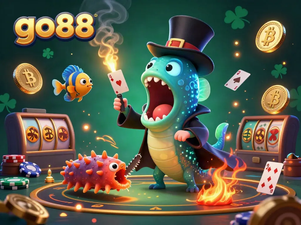 Engage with go88's thrilling casino scene featuring vibrant characters and dynamic game elements.