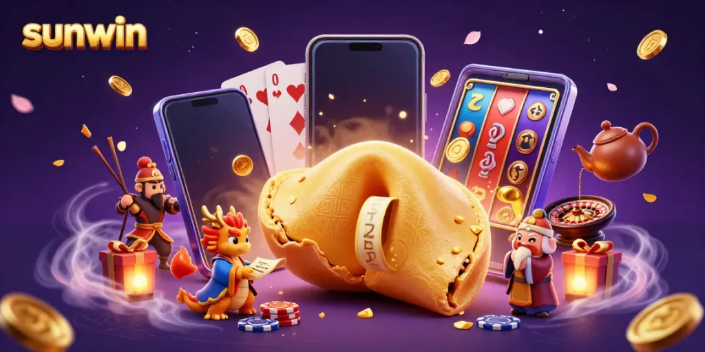 Experience exciting gameplay with sunwin's vibrant slots and fortune themes in a colorful casino scene.