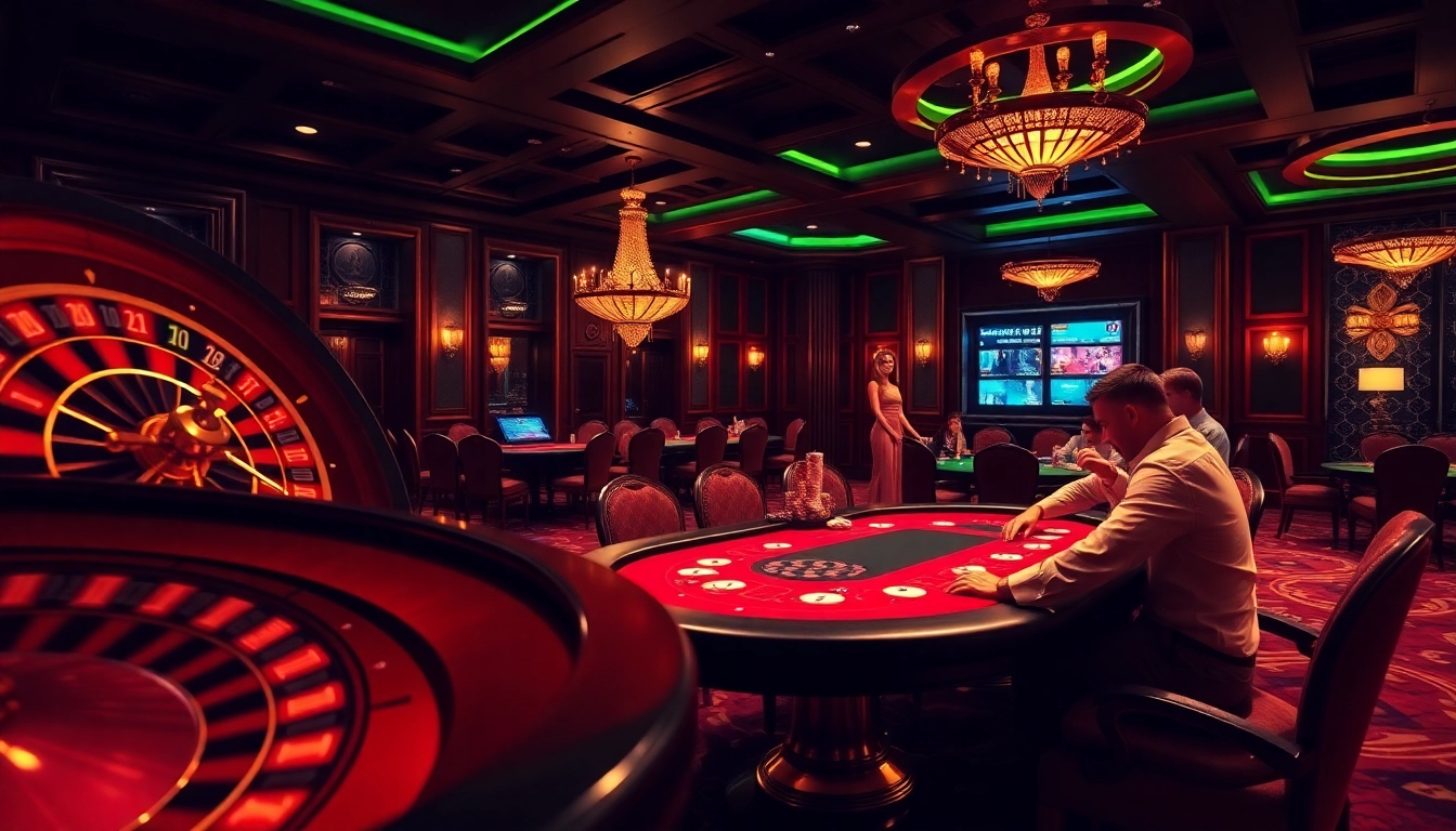 Players enjoying an intense poker game at 888NEW casino, showcasing luxury and excitement.